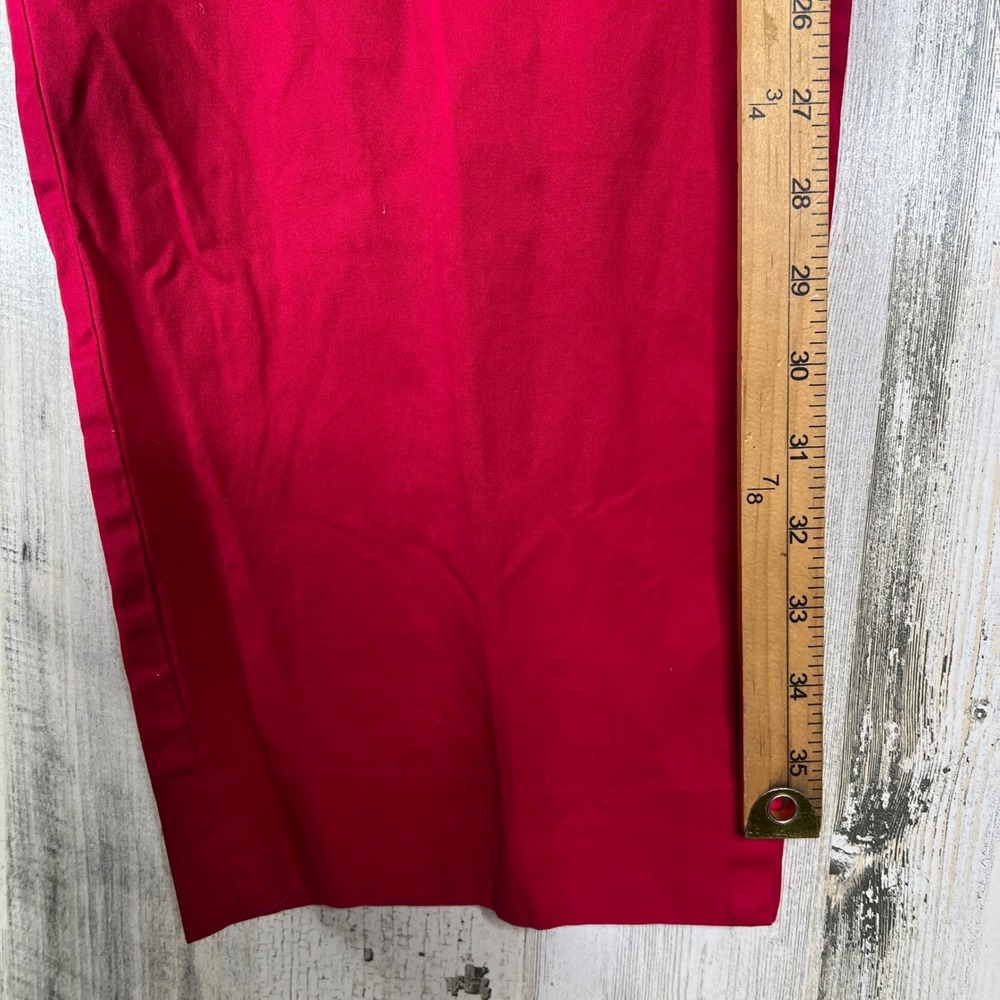 Talbots Red Cropped Pants 22W Plus Cotton Stretch Career Office Professional - Picture 9 of 10